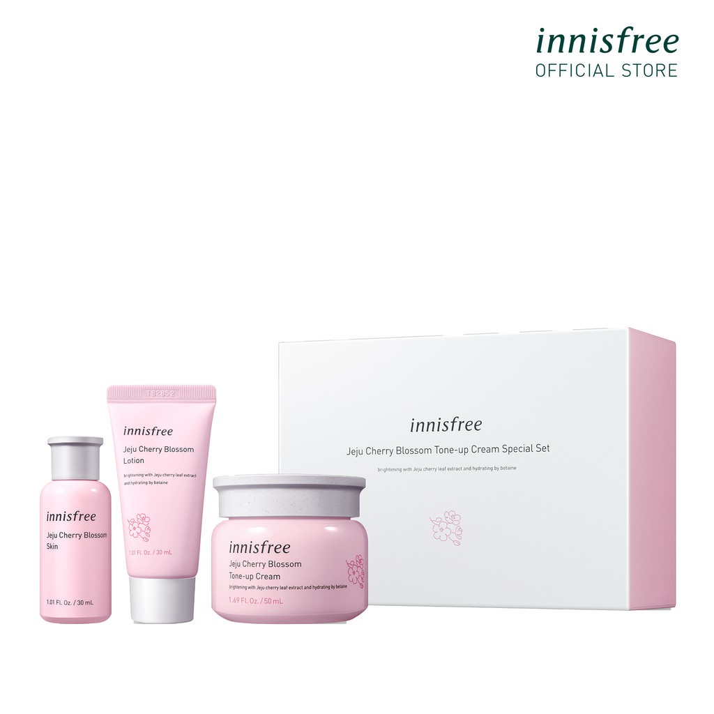 Bộ sản phẩm dưỡng ẩm sáng da hoa anh đào đảo Jeju innisfree Jeju Cherry Blossom Cream Set