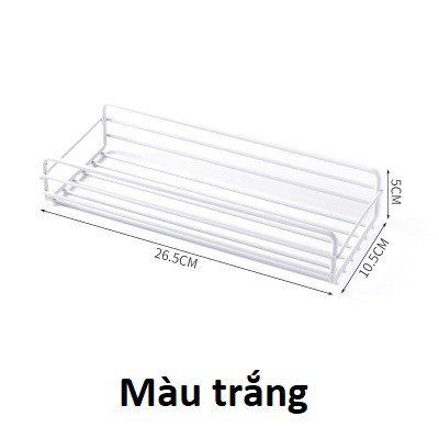 Kệ để đồ nhà tắm bằng sắt hình chữ nhật, kệ dán tường đựng đồ đa năng