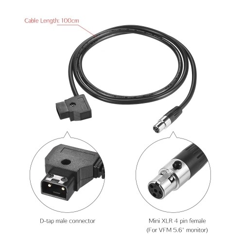Dây Cáp Chuyển D-Tap Male Sang (Tinny) Xlr 4pin Cable 100cm For Vfm 5.6 Inch