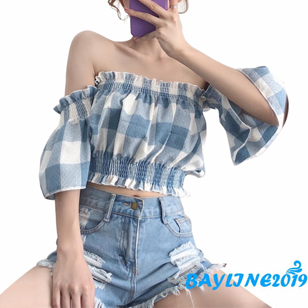 Áo Nữ Trễ Vai Tay Loa Thanh Lịch