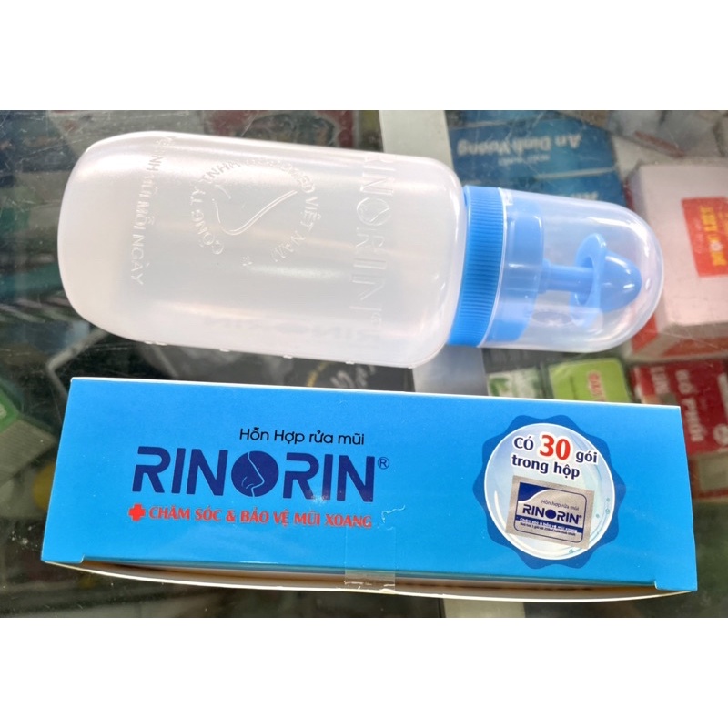 [COMBO BÌNH VÀ GÓI RỬA MŨI] RINORIN NƯỚC MUỐI RỬA MŨI
