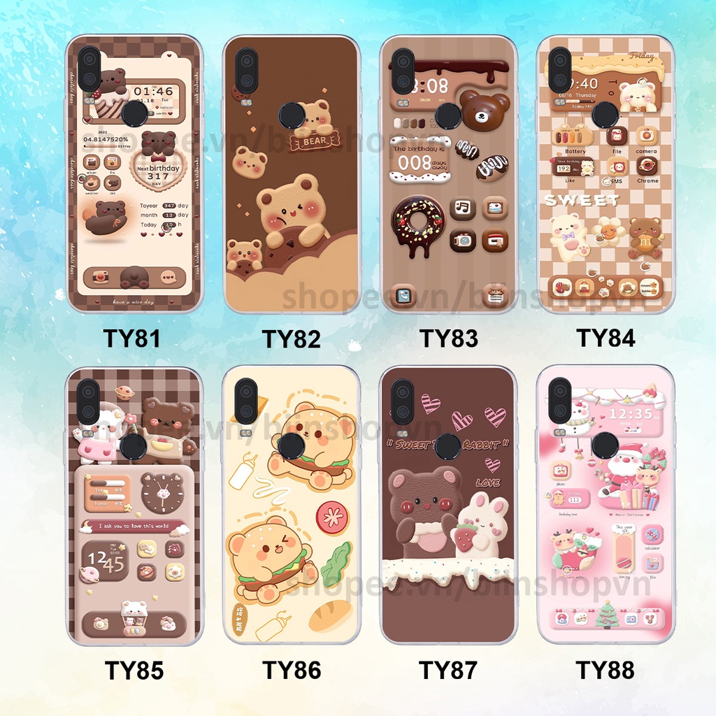 Ốp Vsmart Active 1 / Active 1 Plus / Active 1+ in hình gấu chocolate kẹo ngọt siêu đẹp siêu xinh