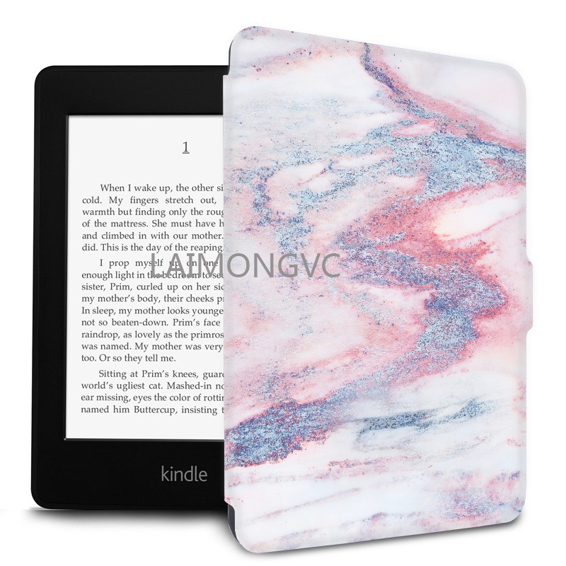 2019 The New Amazon Kindle Paperwhite 4 Silicone Protection Case Smart Cover Full Protection Ultra-thin Anti-drop Intelligent Sleep Marble Case For 2019 New Kindle KPW 4 - The Back MODEL  NO：PQ94WIF