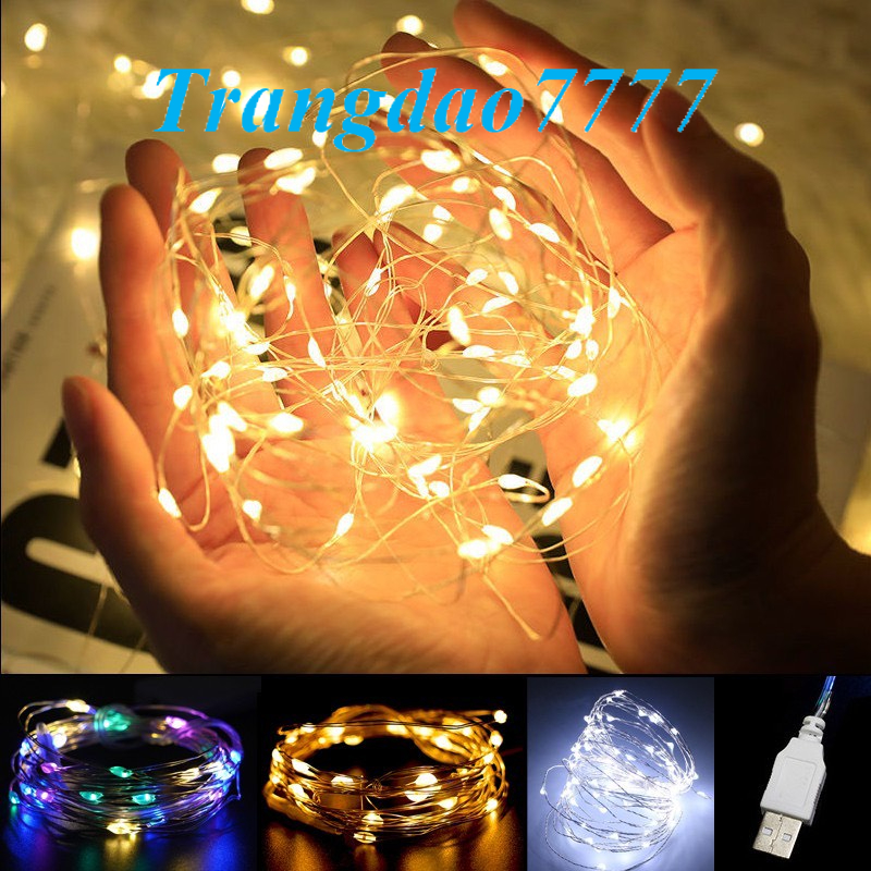 Dây Đèn Led Kèm Pin Dài 5M 50 Bóng Đèn Led Đom Đóm Chipsbling Fairy Lights Decor Trang Trí Tiệc Chụp Hình AG13