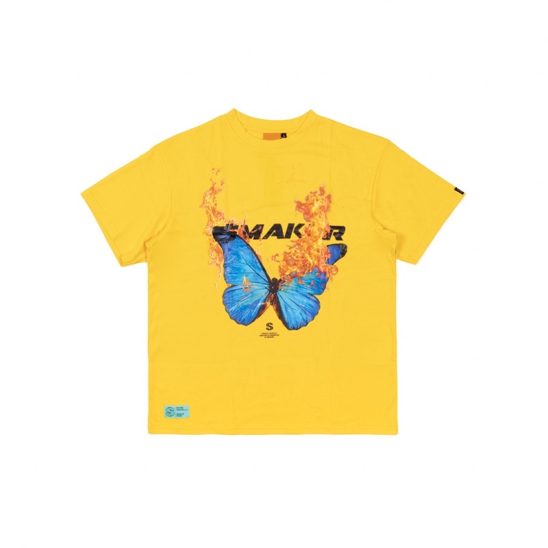 Áo Thun Butterfly ( Vàng, Xám ) CỘC TAY CHẤT LIỆU COTTON PHONG CÁCH UNISEX