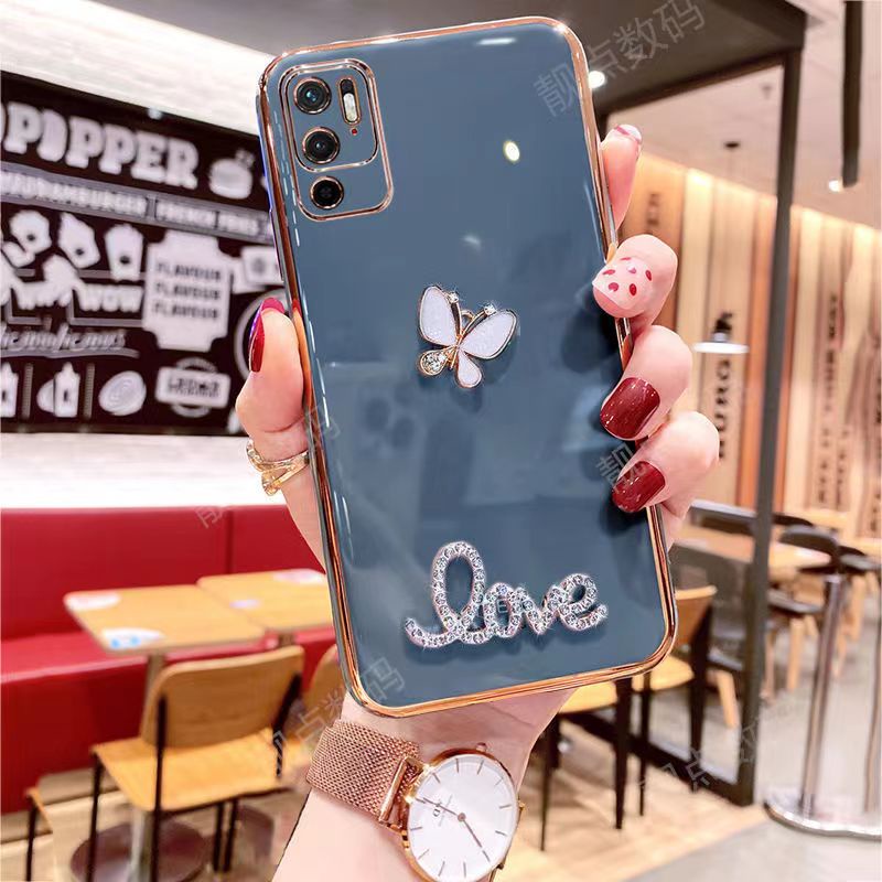 Ốp Điện Thoại Mềm Mạ Điện Chống Sốc In Hình Bướm Cho RedMi Note 7 7Pro 8 8T 8Pro 9 9Pro 10 10Pro 11S 11Pro