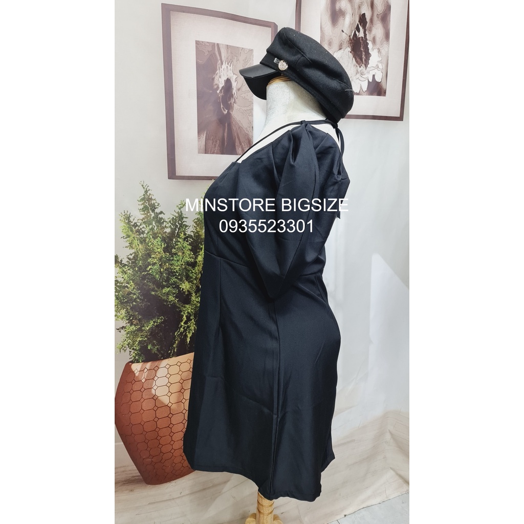 ẢNH THẬT  MINSTORE Bigsize Đầm cổ vuông dây chéo D930