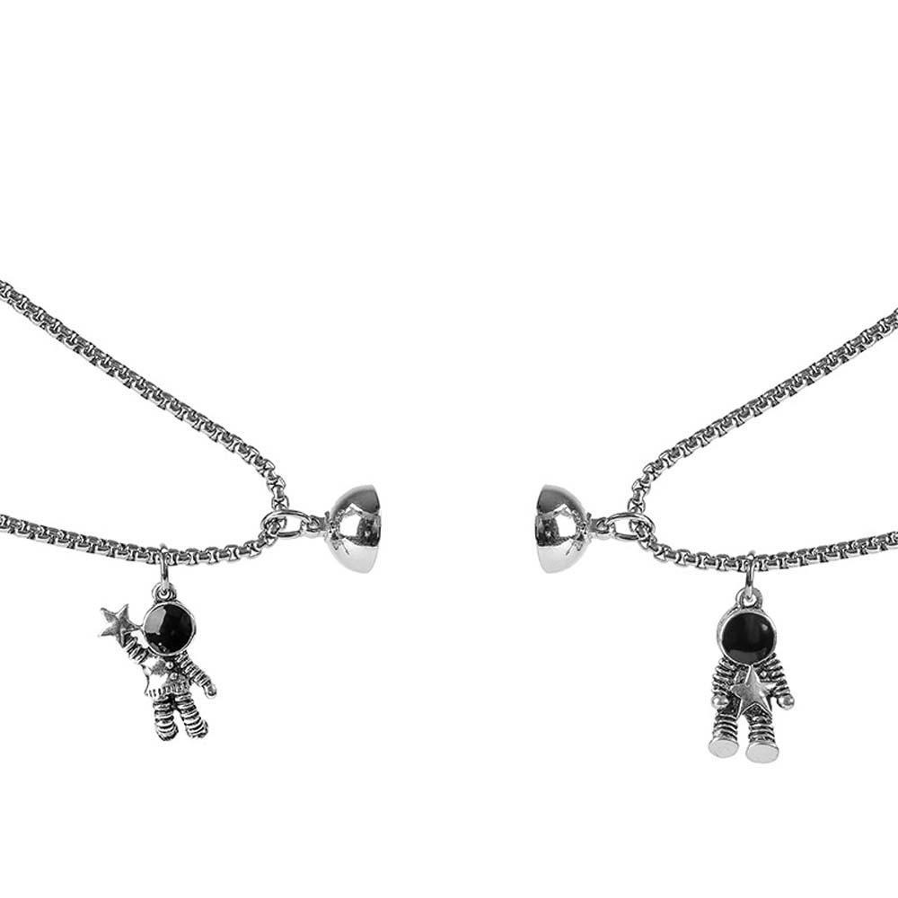 QQMALL Dây Chuyền Thép Titan Mặt Hình Phi Hành Gia Đơn Giản Cá Tính Phong Cách Unisex