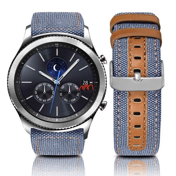 Dây Đeo Vải Kaki viền Da Samsung Watch 3