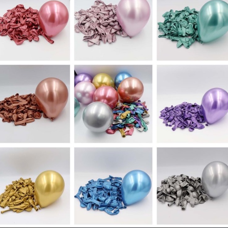 Set 50 Bong Bóng Cao Su 5 Inch Màu Vàng Hồng Dùng Trang Trí Tiệc Cưới / Sinh Nhật