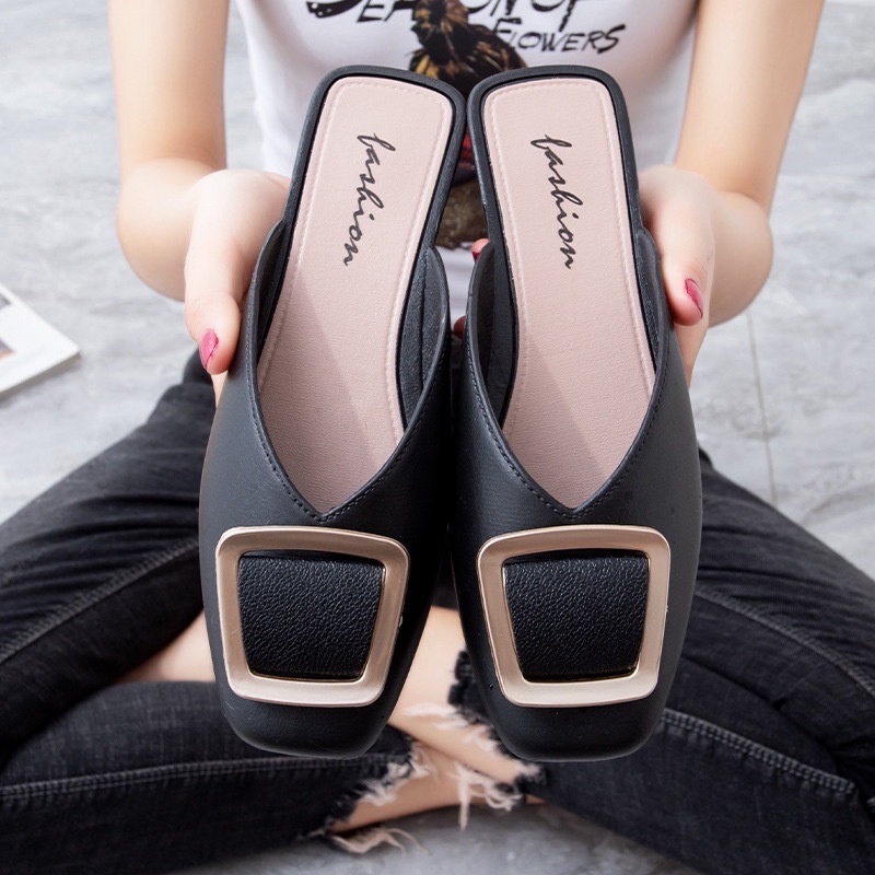 Hàng sẵn: Giày sục mũi vuông cao su đúc không thấm nước( form nhỏ tăng 1 sz)