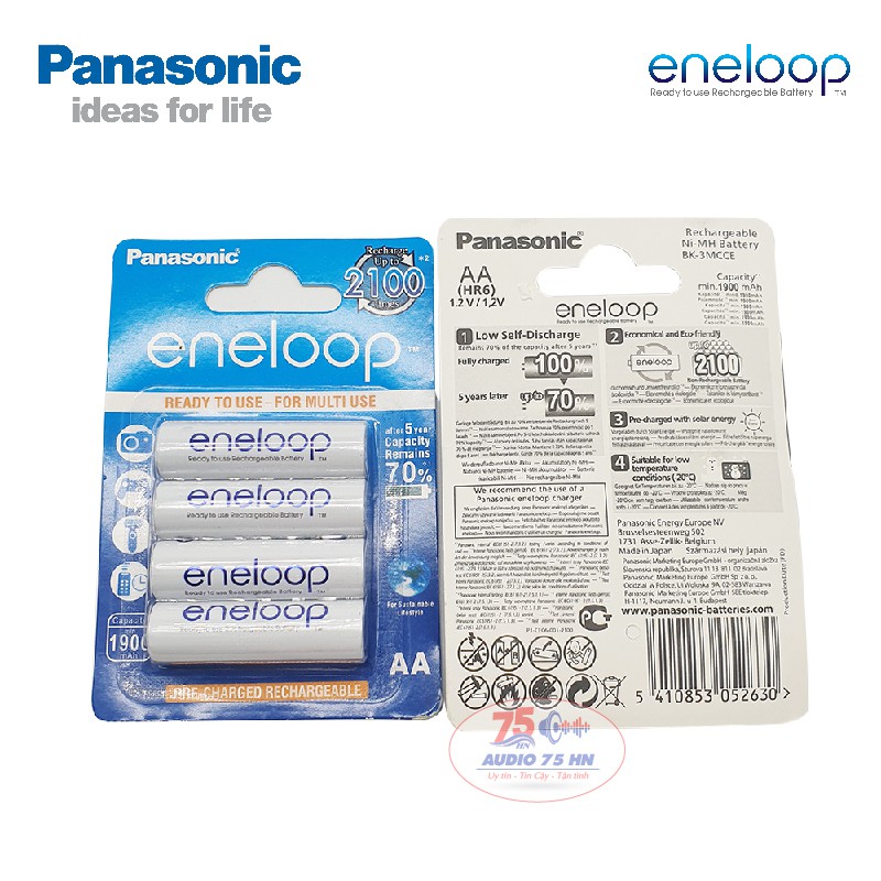 BỘ SẠC PIN ENELOOP PANASONIC BQ-CC51C và 04 PIN ENELOOP PANASONIC 1900mAh, MADE IN JAPAN