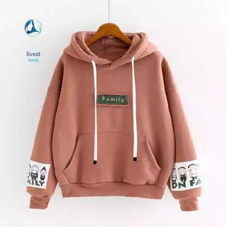 Áo nỉ nữ dài tay có mũ thời trang Hàn