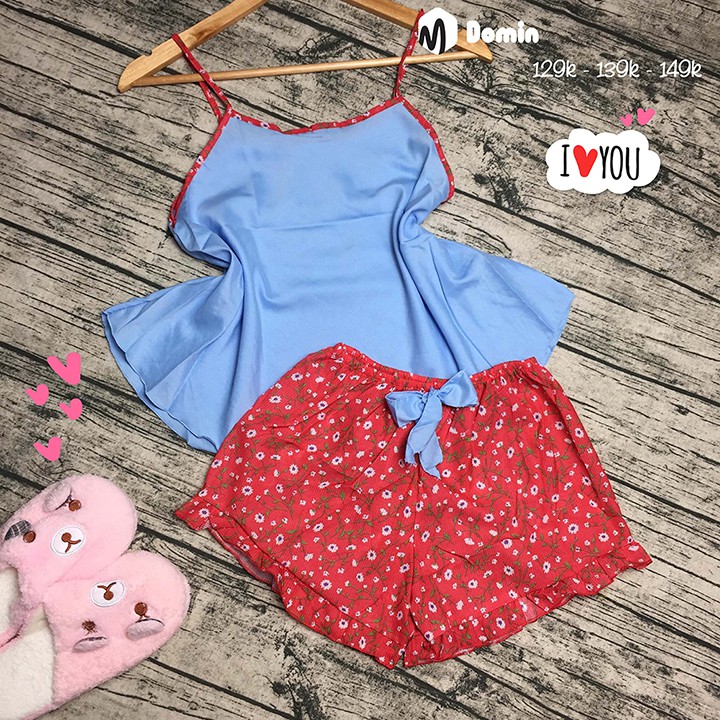 Đồ Bộ Mặc Nhà Ngắn 2 Dây Áo Phi Lụa Quần Voan Thoáng Mát Mềm Mịn Không Nhăn - DOMIN | BigBuy360 - bigbuy360.vn