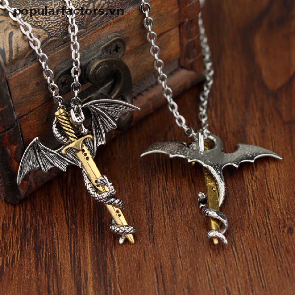 Vòng cổ mặt dây hình rồng bay phát sáng trong bóng tối cho nam