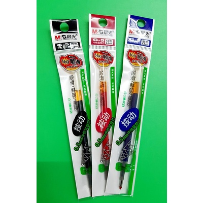 Lẻ 1c Ngòi bút bi nước, Ruột bút bi bấm gel M&G G-5 ngòi 0.5mm xanh, đen chính hãng