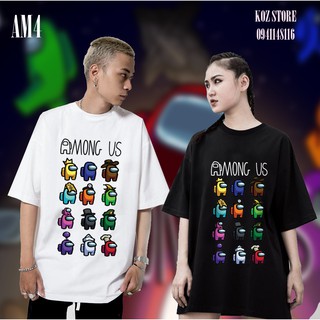 SALE Áo thun  game AMONG AM4 TAY LỠ OVERSIZE UNISEX (2 Màu ĐEN-TRẮNG)