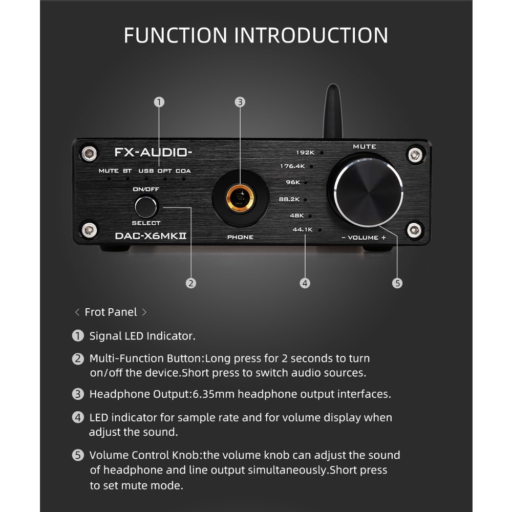 DAC Giải Mã FX-Audio DAC-X6 MKII ESS9018, Bluetooth 5.0 APTX [2021]