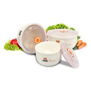 Bộ tô sứ 3 chiếc nắp hút chân không cao cấp