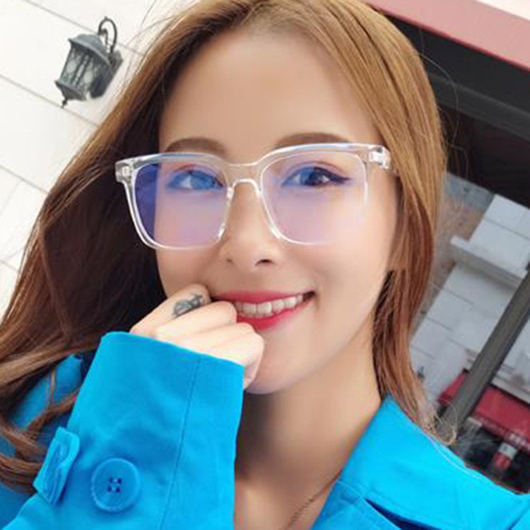 Mắt kính trong suốt chống ánh sáng xanh và bức xạ phong cách retro harajuku dành cho nữ