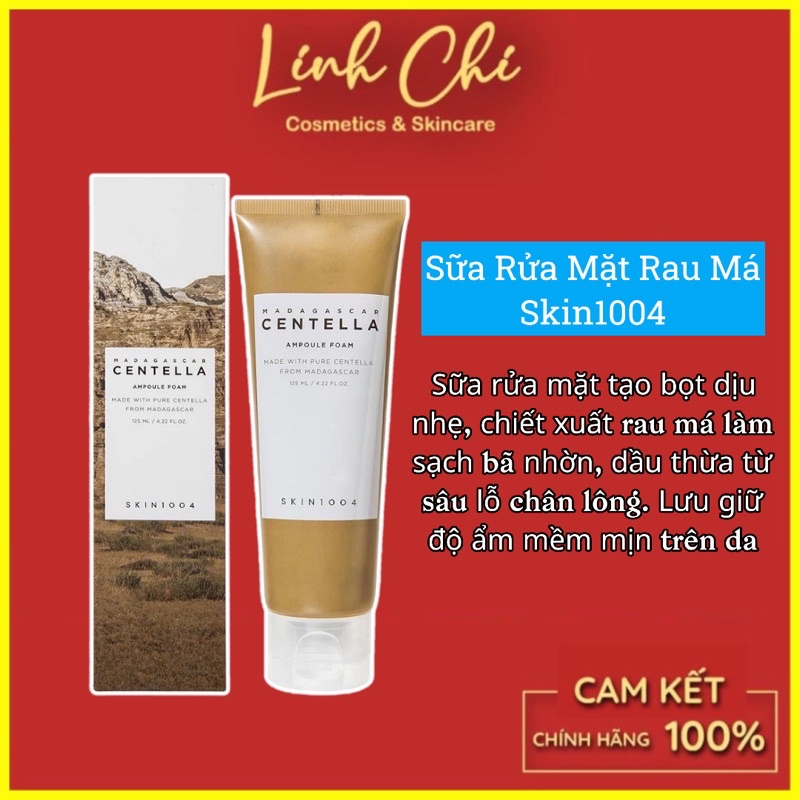 Sữa Rửa Mặt Rau Má Skin1004 Madagascar Centella Ampoule Foam Tuýp 125ml
