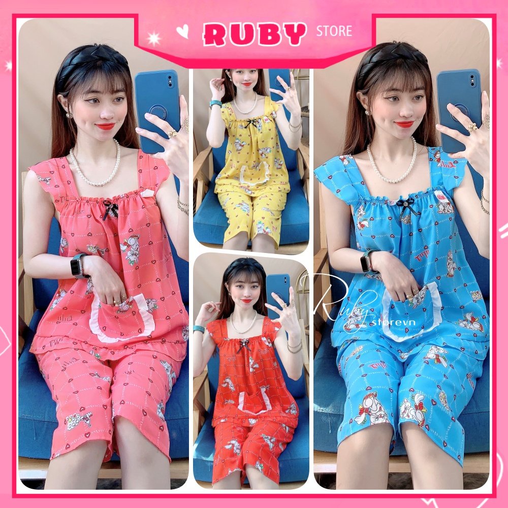 Đồ bộ hoạt hình cho nữ mặc nhà chất kate mềm mát dễ thương BKT151