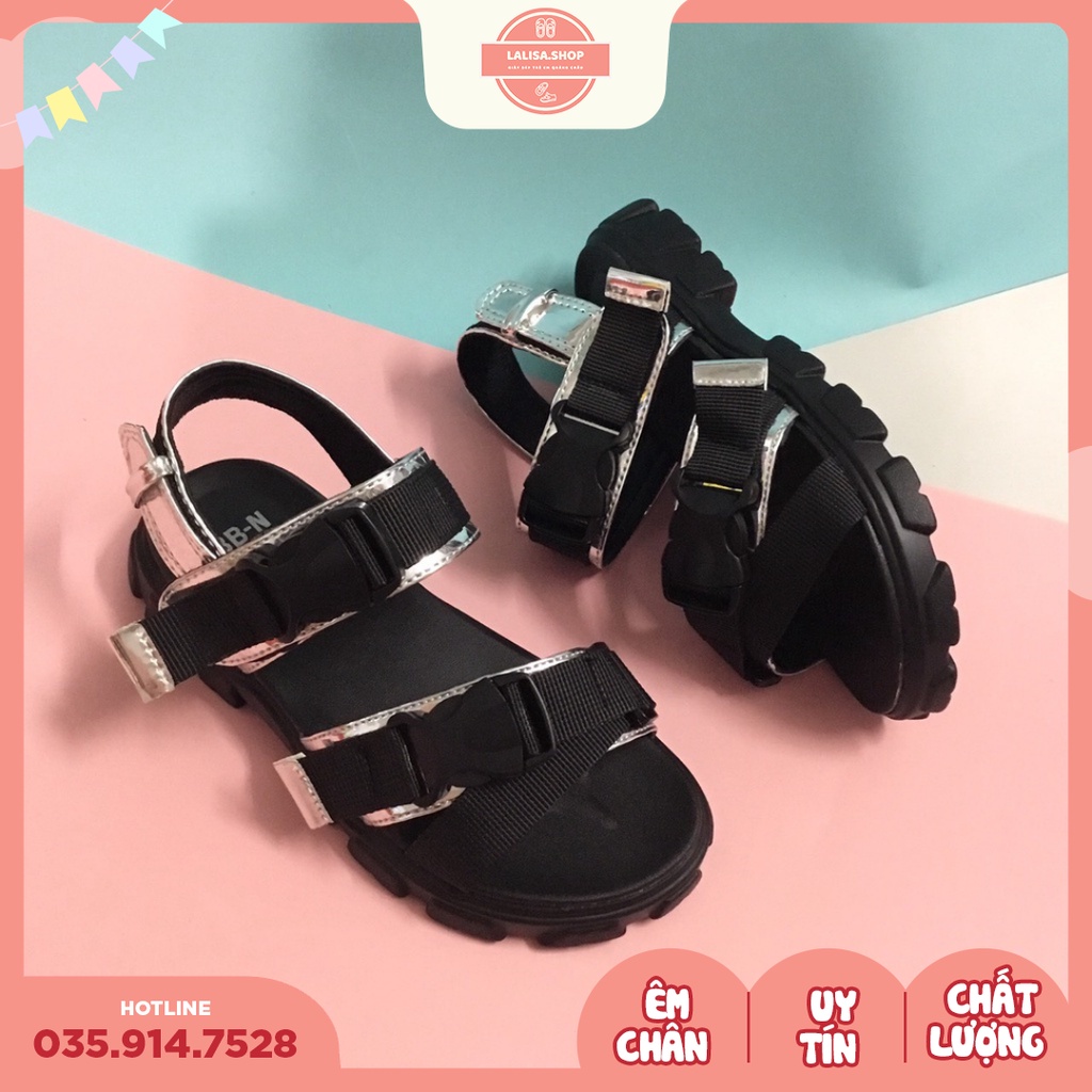 [Hàng chính hãng] Sandal Cho Bé Trai Bé Gái Đen Nhám Siêu Nhẹ ,Thời Trang Phong Cách LALISA, Size từ 29 - 31