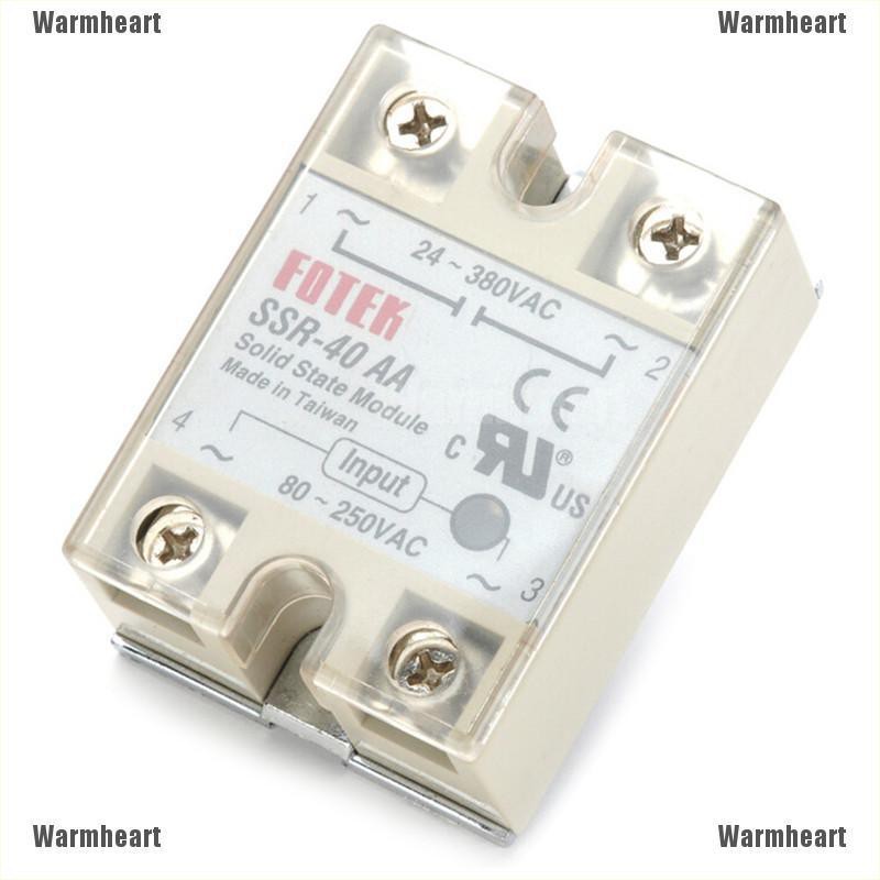 Warmheart Solid State Relay SSR-40AA 40A AC Relais 80-250V TO 24-380VAC AC SSR