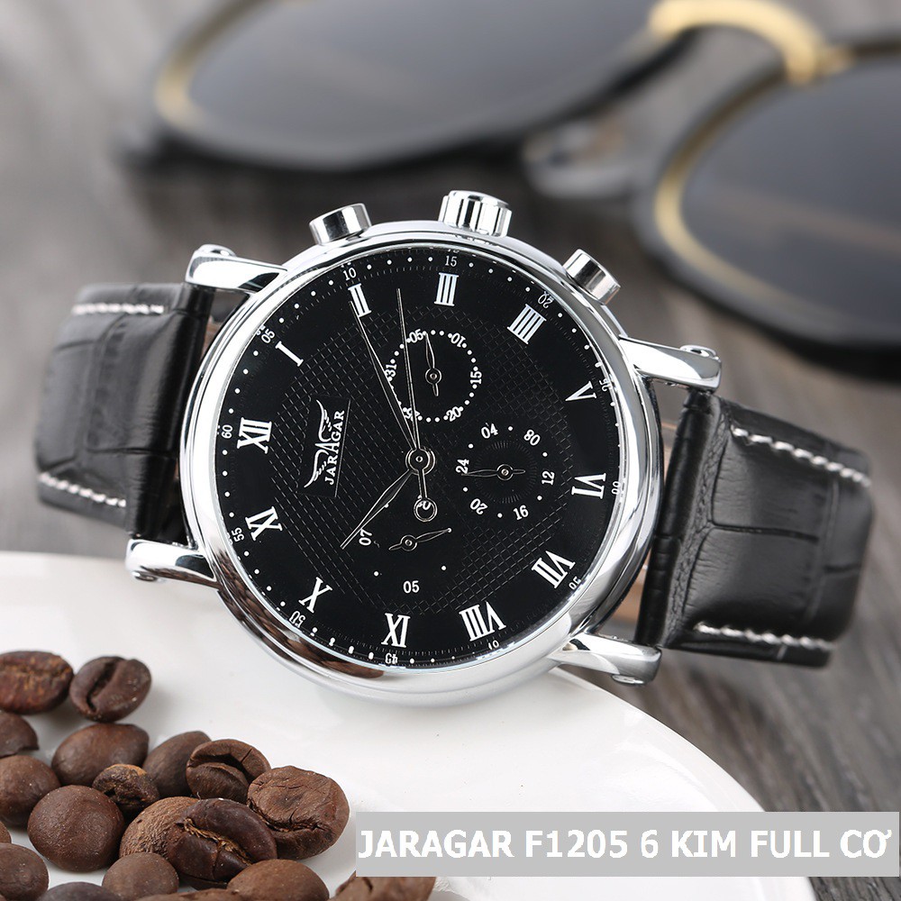[NEW 2019] Đồng hồ nam Full cơ Automatic 6 kim JARAGAR F1205 lịch lãm sang trọng