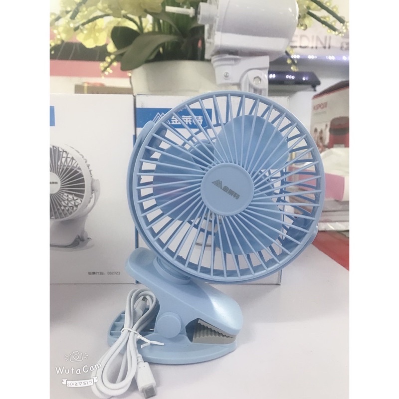 Quạt Kẹp tích Điện KN3712-6 cao cấp , quay 360 độ