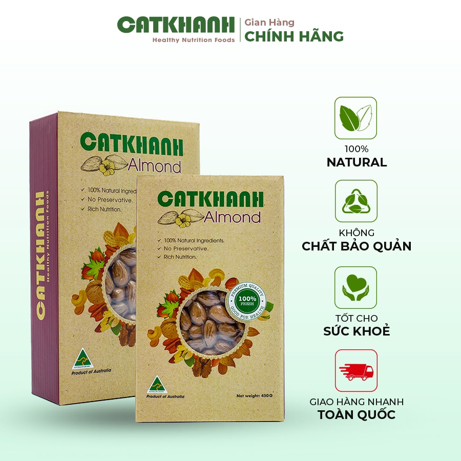Hạt Hạnh Nhân Rang Sẵn CATKHANH Ăn Kiêng Giảm Cân Bổ Sung Dinh Dưỡng Tốt Cho Tim Mạch, Trí Não Từ Úc