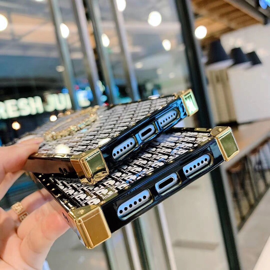 Ốp Lưng HìNh Vuông Có NhẫN Đỡ Cho iPhone 13 12 Mini 6 6S 7 8 Plus X XS MAX 11 Pro MAX