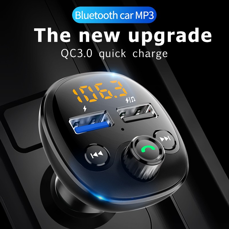 Thiết Bị Phát Sóng Fm Bluetooth Qc3.0 + 1a Cho Xe Hơi