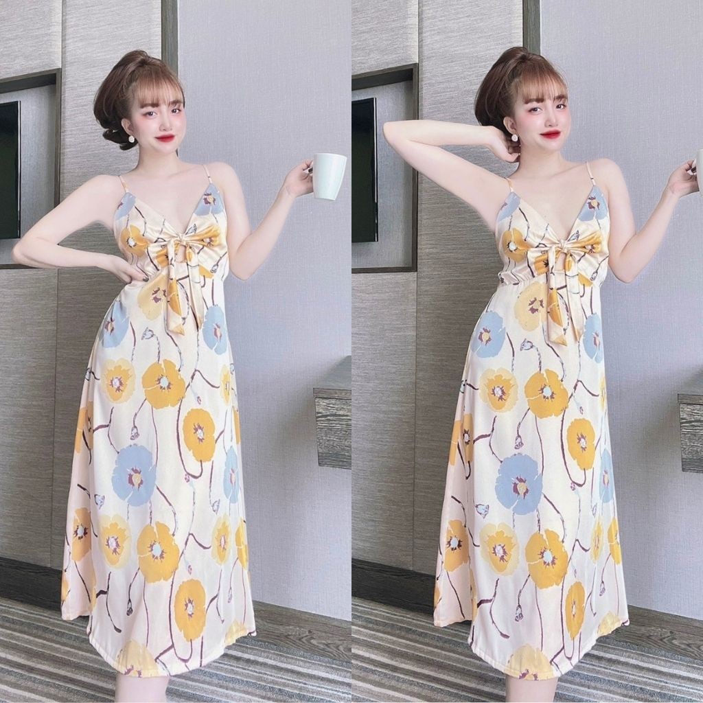 Váy ngủ sexy ❣️FREE SHIP❣️ Đầm ngủ sexy lụa Latin Chất Siêu Mát Dáng Siêu Xinh &lt; 60kg
