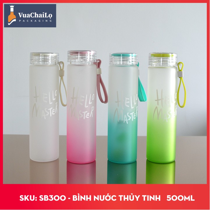 Bình Thủy Tinh 500ml Hello Master (Loại Đẹp)