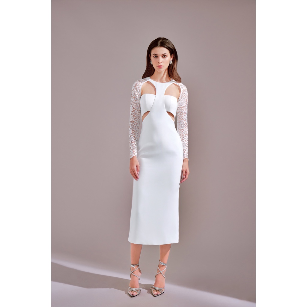 Đầm body CHOCOO Kara Long Dress thiết kế vải cotton tuyết phối ren mi cao cấp