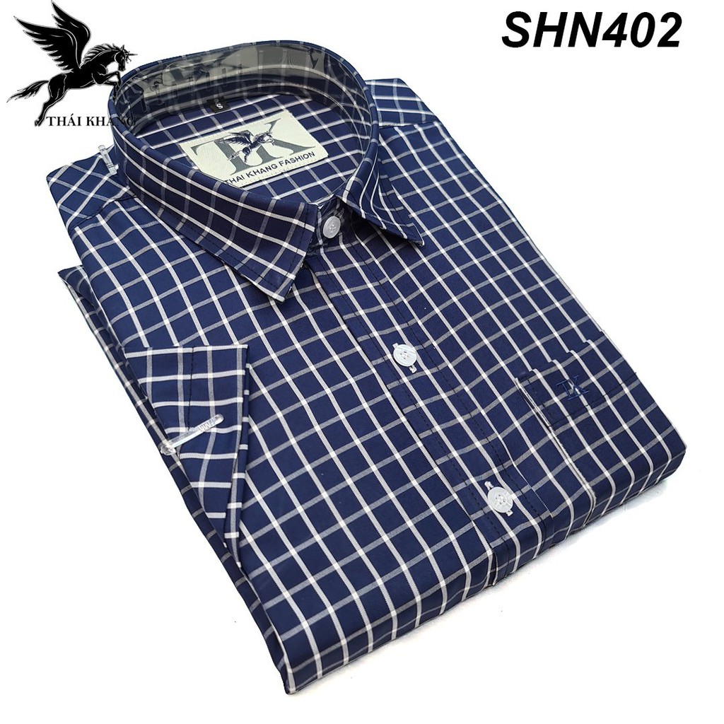 áo sơ mi nam tay ngắn công sở cao cấp vải Cotton LOẠI 1 loại áo sơ mi tay lỡ sọc caro form regular rộng rãi SHN | BigBuy360 - bigbuy360.vn