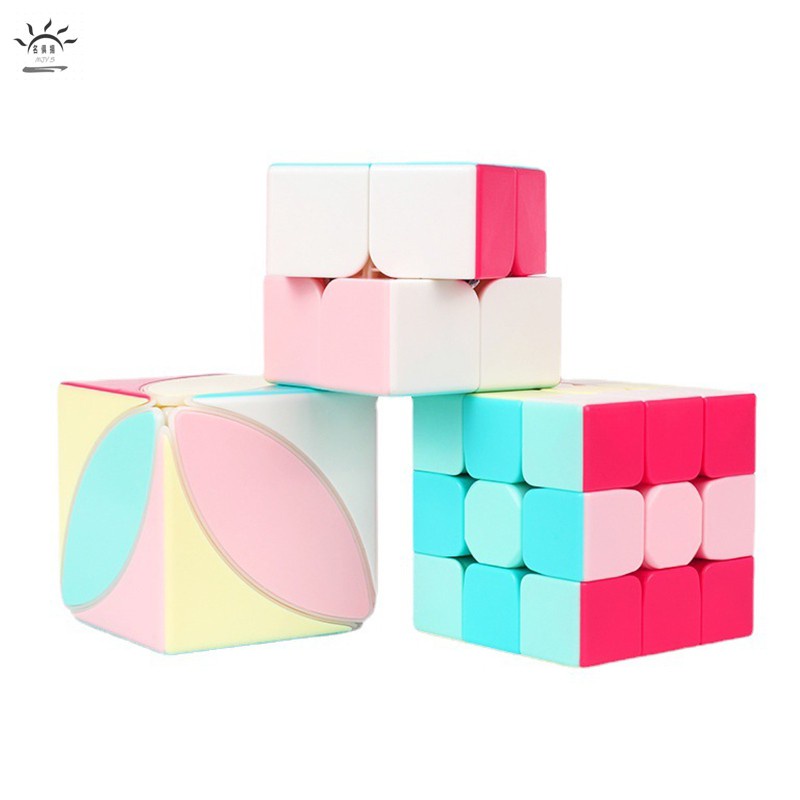 Khối Rubik 2 Bước 3 Pha Màu Sắc Neon Hình Lá Phong