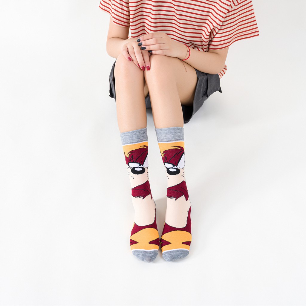 Vớ Cotton Cổ Cao In Hình Thỏ Hoạt Hình Vui Nhộn Thời Trang Cho Nam