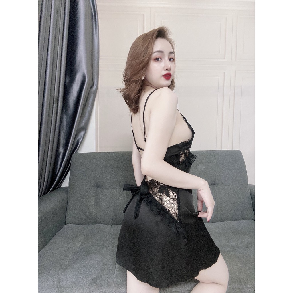 Váy ngủ  gợi cảm cho phái nữ, chất lụa mềm mát, có kèm quần, phom dưới 52kg- tùy chiều cao | BigBuy360 - bigbuy360.vn