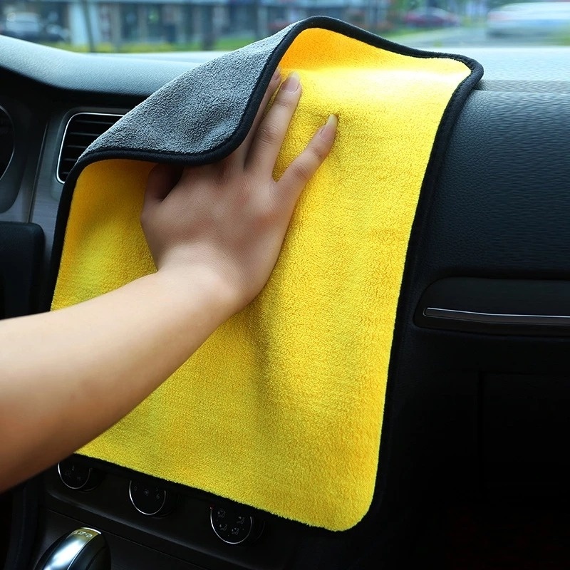 Khăn Lau Xe Hơi Vải Lông Cừu San Hô Siêu Thấm Hút Đa Năng