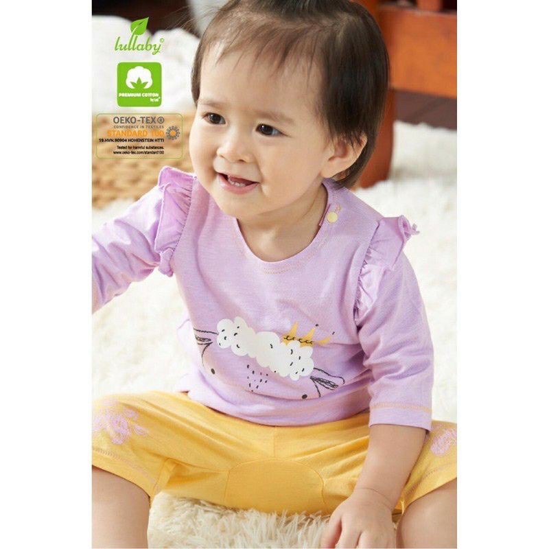 [LULLABY SALE] Bộ tay lỡ Lullaby chính hãng họa tiết cotton cao cấp an toàn cho bé