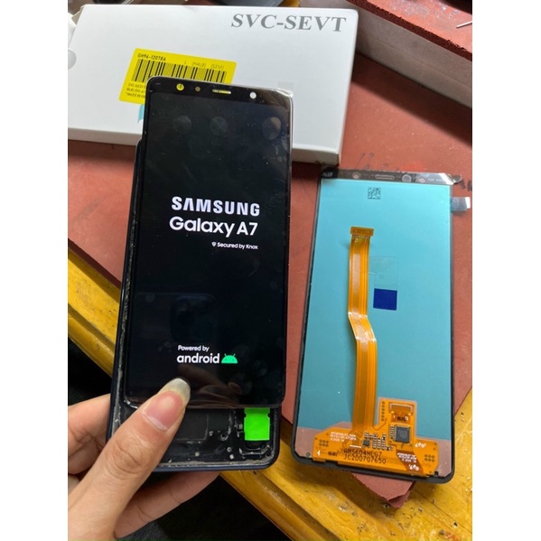 Màn hình samsung A7 2018 ( A750 ) zin new Full bộ mầu đen