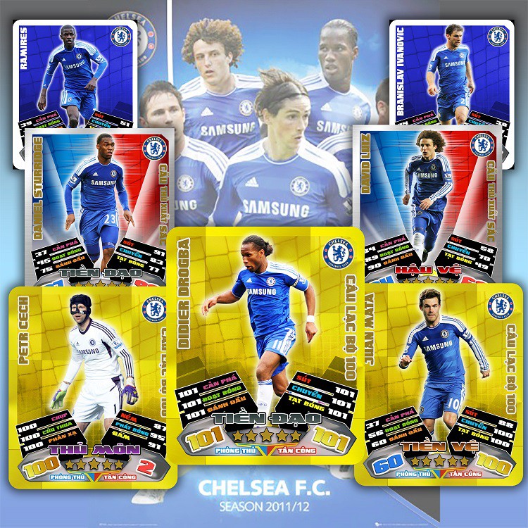 Set thẻ in Poca Match Attax 2011/12 - Chelsea