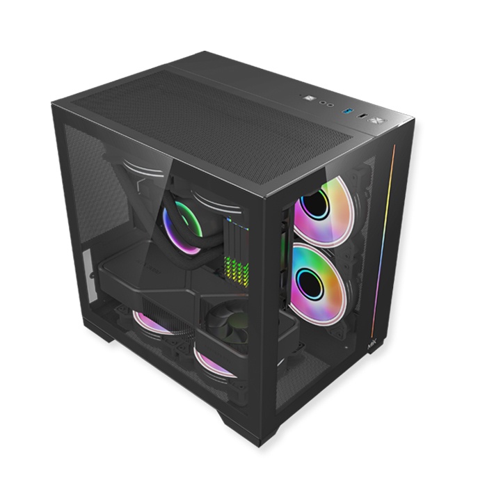 Vỏ case máy tính MIK LV12 - BLACK /WHITE  Chính hãng BH 12 tháng