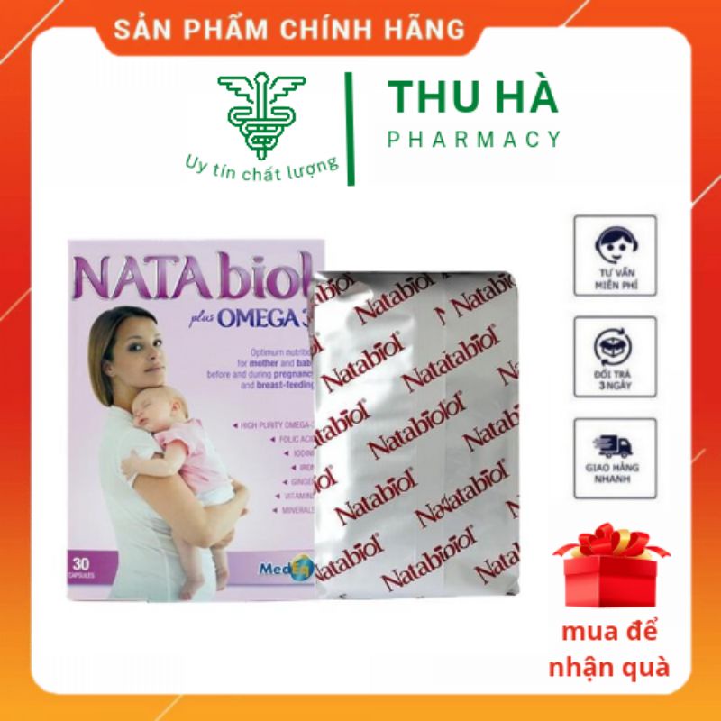 [giá gốc] Natabiol Plus Omega 3 Vitamin Tổng Hợp Cho Bà Bầu 30 Viên