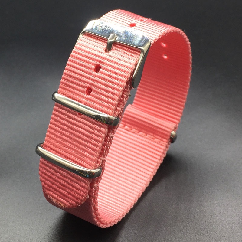 Dây Đeo Đồng Hồ Bằng Nylon Họa Tiết Kẻ Sọc 18mm 20mm 22mm Màu Đen / Trắng Thời Trang