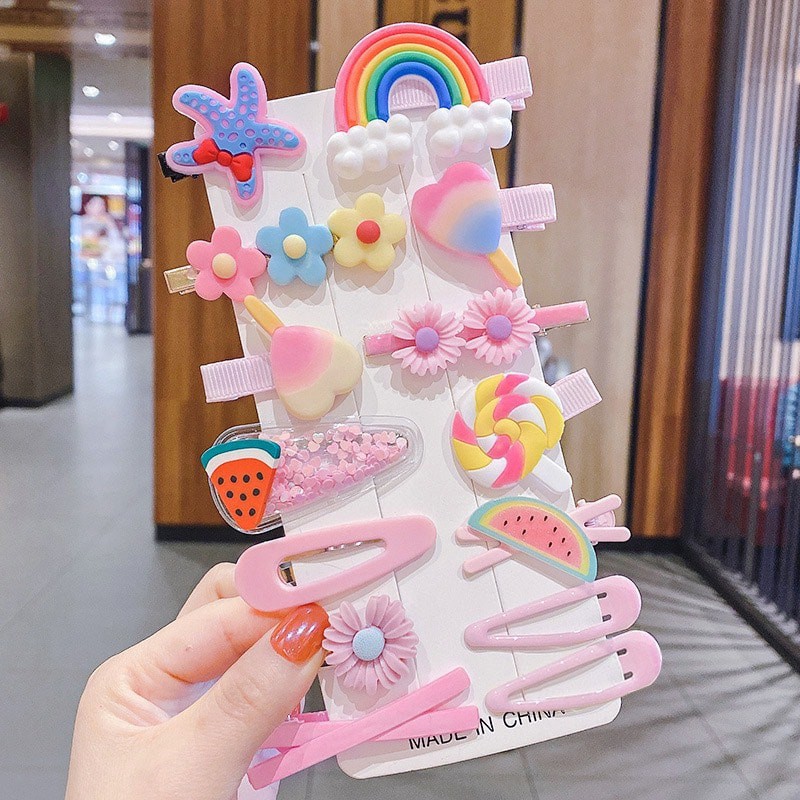 Set 14 Kẹp Tóc Xinh Xắn Cho Bé Gái HANMADE