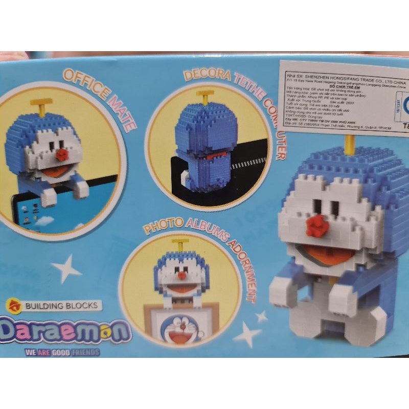 Ráp hình nano  Doreamon ( lắp ghép Doremon) 350pcs, có thể gắn vô khung ảnh, màn hình máy tính