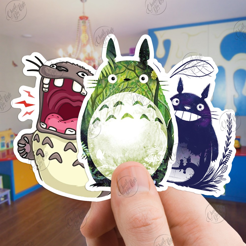 Combo 30/60/90 sticker decal hình dán chủ đề phim hoạt hình My Neighbor hàng xóm của tôi là Totoro chất liệu chống nước